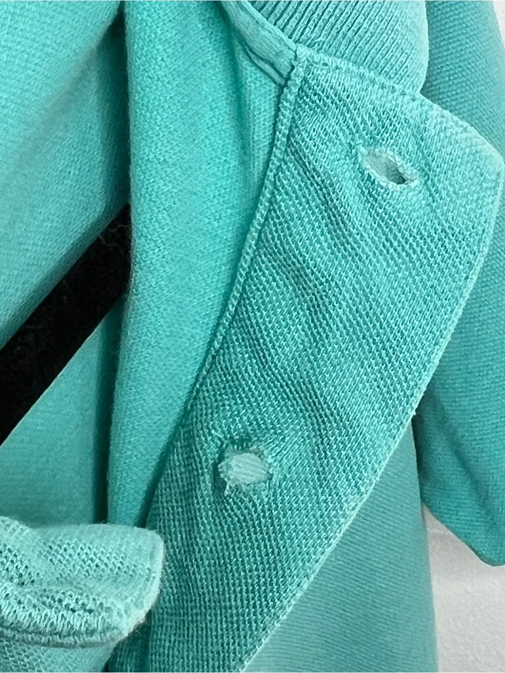 Vintage Polo Ralph Lauren USA Made Turquoise Green Cotton Polo Shirt Small Flaw